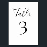 Tischnummer Schwarz/Weiß<br><div class="desc">Elegante Tischnummer im Signaturstil des Schriftartes. Personalisieren Sie die Anzahl oder die Designvorlage für Ihre Anforderungen. Geeignet für Hochzeitstisch.</div>