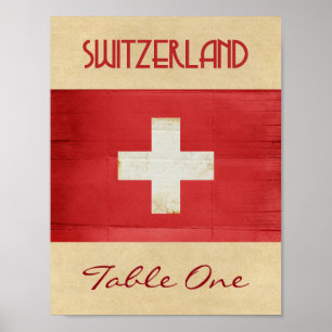 Tischnummer Schweiz Poster