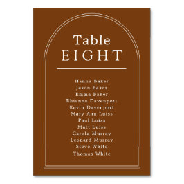Tischnummer Sitzkarte Terrakotta Bogen