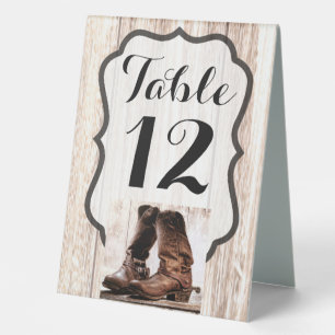 Tischnummer Tent Card Boost Country Rustic Wester Tischaufsteller