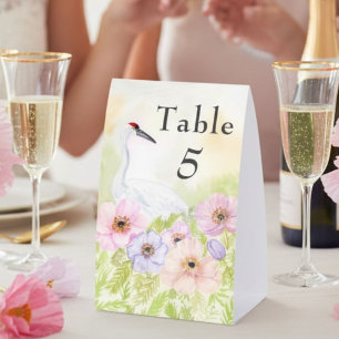 Tischnummer Trompetervögel Anemonen  Tischaufsteller