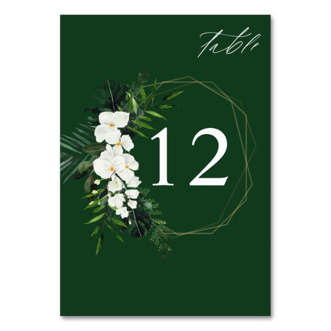 Tischnummer Tropical Palm & White Floral (Vorderseite)