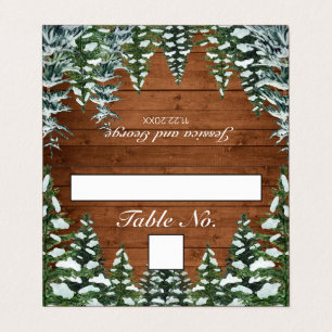 Tischnummer und Namenskarte für Snowy Wood & Fores