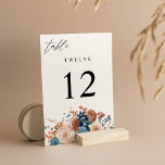 Tischnummer V2<br><div class="desc">Dress up your wedding or Party tables with your Beige & Dusty Blue Floral Tischnummer Card.</div>