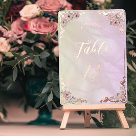 Tischnummer "Vintag Champagne Peony Foil"