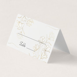 Tischnummer von Gold-Blume und Platzkarten