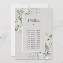 Tischnummer von Pergament- und grünen Blätter