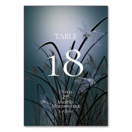 Tischnummer | Wasserfarbene Aquamarine Libellen