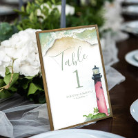 Tischnummer Watercolor Beach Hochzeit 4x6