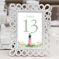 Tischnummer Watercolor Beach Hochzeit 4x6