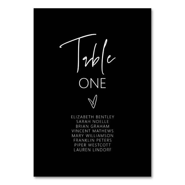 Tischnummer Wedding Guest Seating Card G400 (Vorderseite)