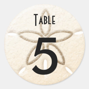 Tischnummer Weinflasche Strand Hochzeitsmarken Runder Aufkleber