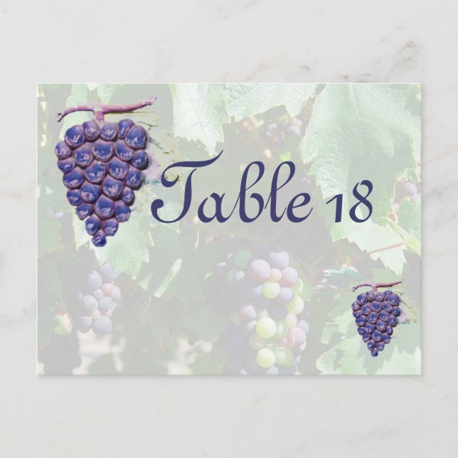 Tischnummer Wine Country Wedding (Vorderseite)