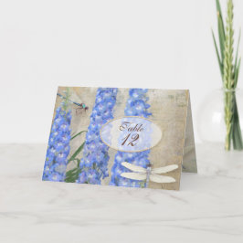 Tischnummer Zelt-Karte Dragonfly Butterfly Blume