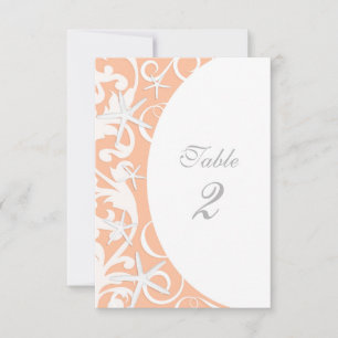 Tischnummern am weißen Korallenstrand