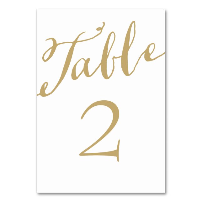 Tischnummern aus der Gold- und Weißkalligraphie (Vorderseite)