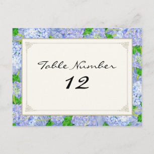 Tischnummern Blaue Hortensien Spitze Floral Formal