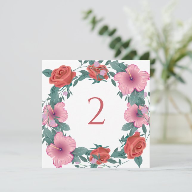 Tischnummern Blumengrenze (Stehend Vorderseite)