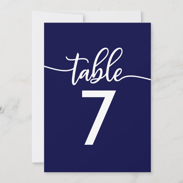 Tischnummern | Elegant Navy Blue Wedding (Vorderseite)