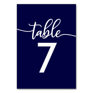 Tischnummern   Elegante Navyblaue Hochzeit