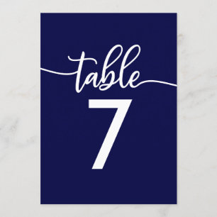 Tischnummern   Elegante Navyblaue Hochzeit