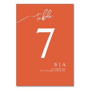 Tischnummern für eine Boho-chic Hochzeit.