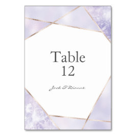 Tischnummern für lila Hochzeiten und geometrische 