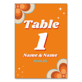 Tischnummern Hochzeit Retro Vintag 1970er