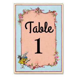 Tischnummern Hochzeit Wonderland Rabbit Cards