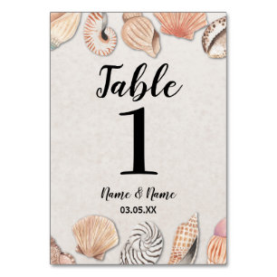 Tischnummern Hochzeiten von Muscheln Ocean Beach H