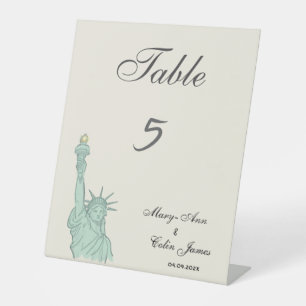 Tischnummern-Hochzeitspodest-Schild New York Sockelschild