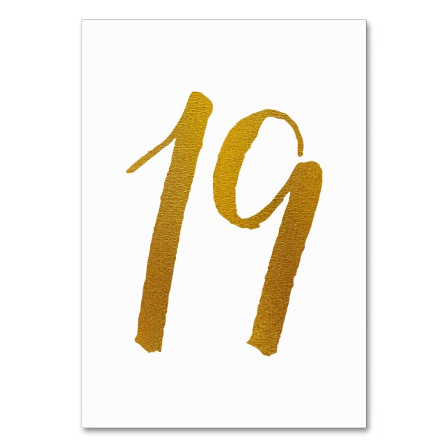 Tischnummern - Lässige Pinselschrift Typografie -1 (Vorderseite)