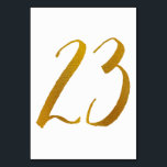 Tischnummern - Lässige Pinselschrift Typografie -2<br><div class="desc">Tischnummer 23: Diese lässige Pinsel Skript-Tischnummer-Karte ist Set in einem Imitat Goldfolie. WICHTIG: Die abgebildete Folie ist ein Druckeffekt. Es ist keine echte Folie. Wenn Sie diesen Effekt nicht gewollt haben, können Sie ihn wie folgt löschen: 1) Klicken Sie auf "Weiter anpassen. 2) Finden Sie das Bild, das z-gold Folie...</div>