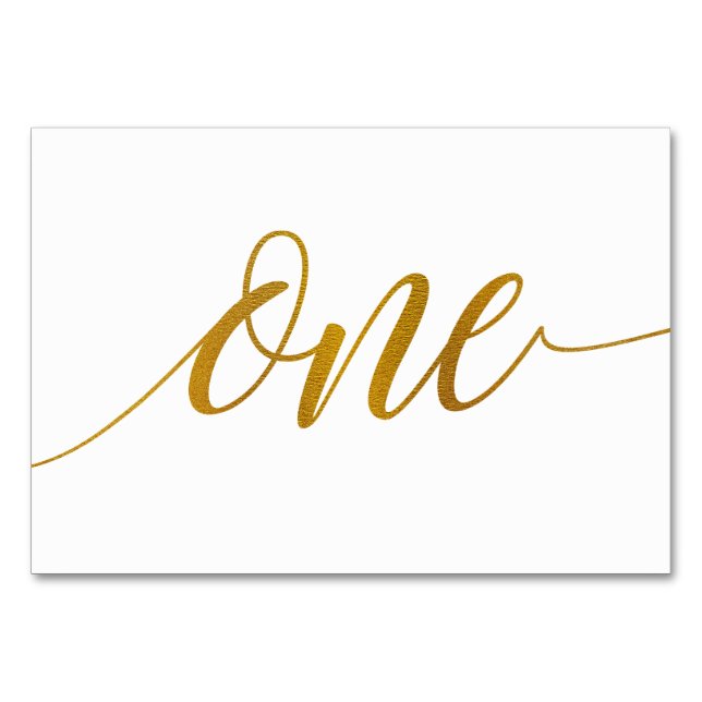 Tischnummern - Luxe Typografie (Imitate-Folie) 1 (Vorderseite)