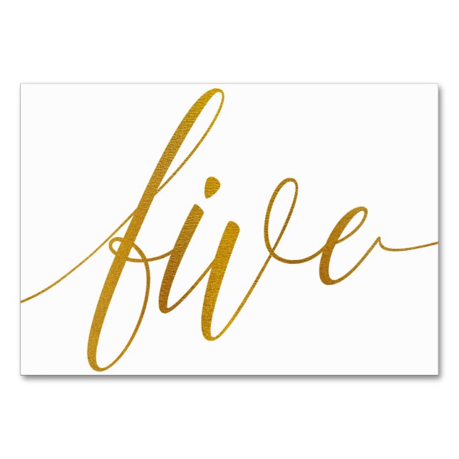 Tischnummern - Luxe Typografie (Imitate Gold Foil) (Vorderseite)