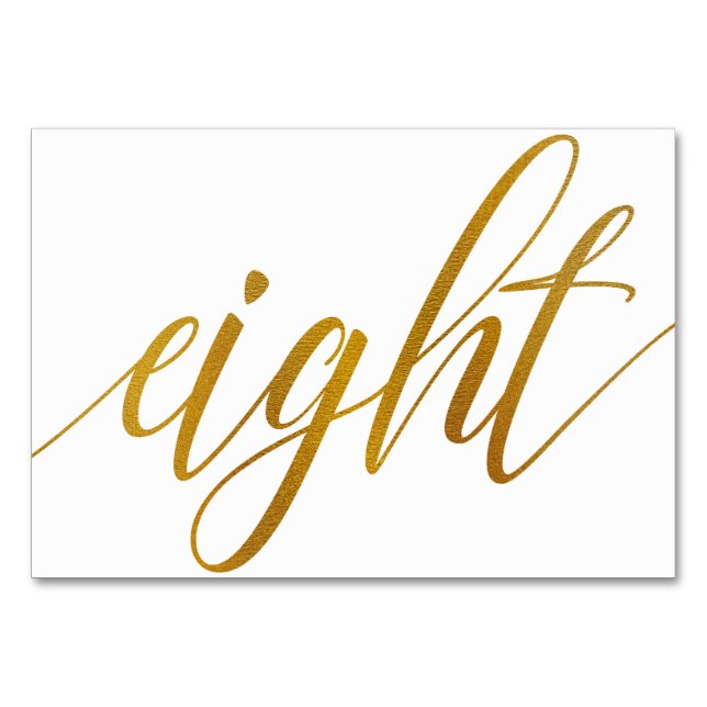 Tischnummern - Luxe Typografie (Imitate Gold Foil) (Vorderseite)