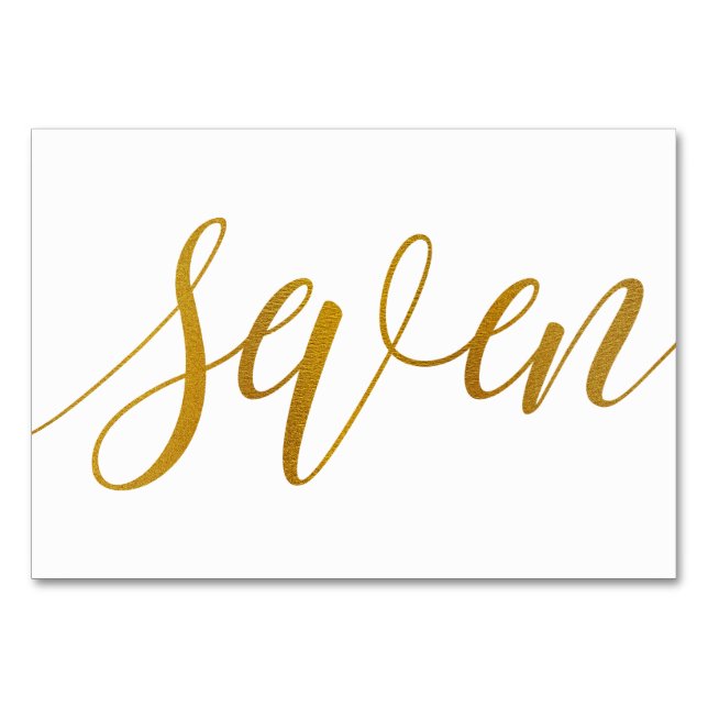 Tischnummern - Luxe Typografie (Imitate Gold Foil) (Vorderseite)