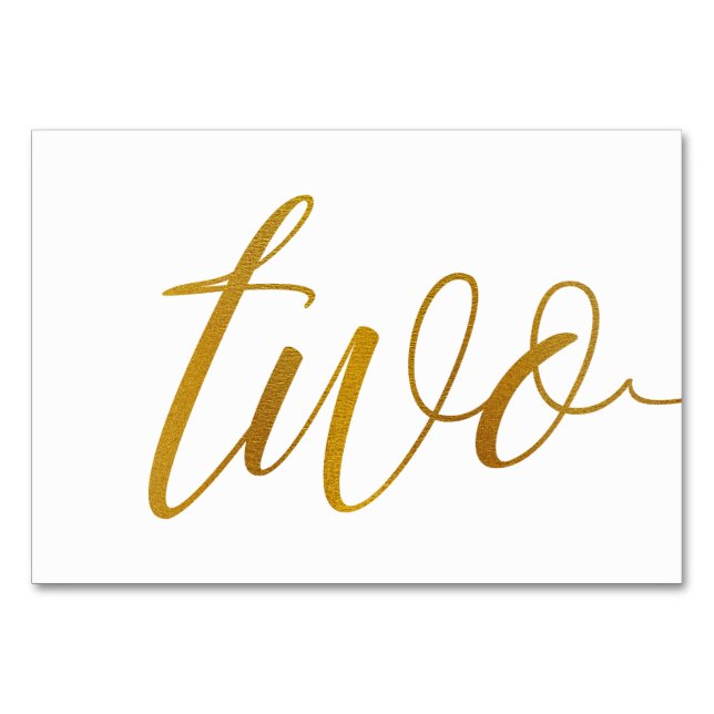 Tischnummern - Luxe Typografie (Imitate Gold Foil) (Vorderseite)