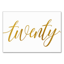 Tischnummern - Luxe Typografie - Imitate Goldfolie