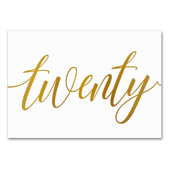 Tischnummern - Luxe Typografie - Imitate Goldfolie (Vorderseite)