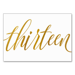 Tischnummern - Luxe Typografie - Imitate Goldfolie