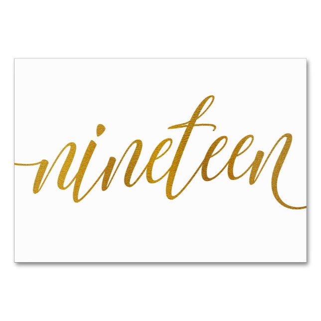 Tischnummern - Luxe Typografie - Imitate Goldfolie (Vorderseite)