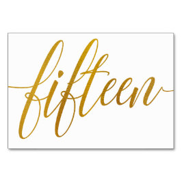 Tischnummern - Luxe Typografie - Imitate Goldfolie