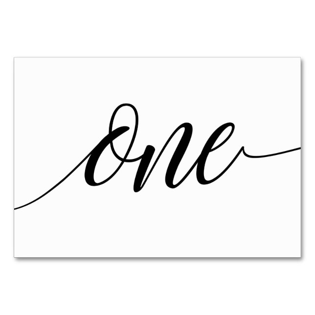 Tischnummern - Luxe Typografie (schwarz) 1 (Vorderseite)