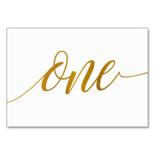 Tischnummern - Luxus-Typografie (Faux-Folie) 1