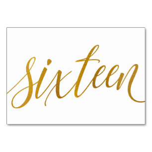 Tischnummern - Luxus-Typografie - Faux-Goldfolie 1