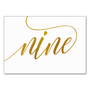 Tischnummern - Luxus-Typografie (Faux-Goldfolie) 9