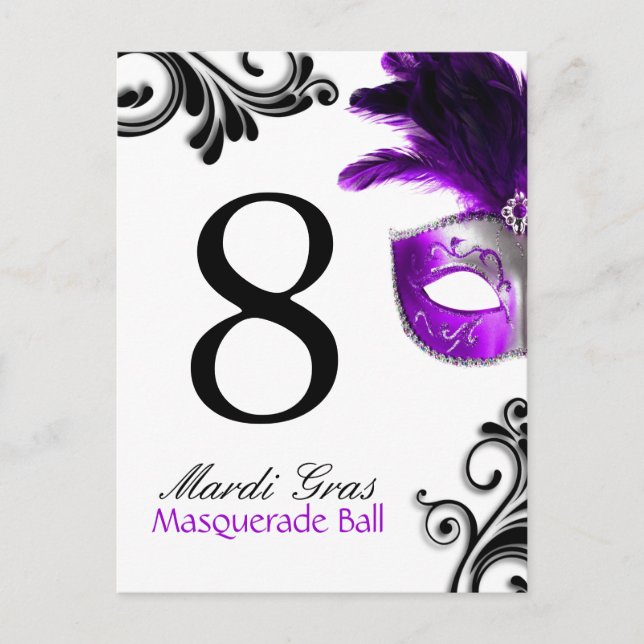 Tischnummern - Masquerade Ball (Vorderseite)