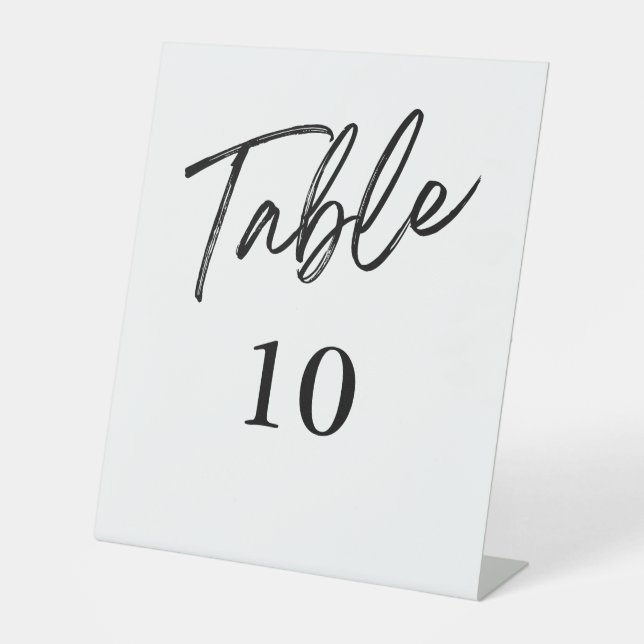 Tischnummern Minimalistische Einfache Hochzeitsign Sockelschild (Vorderseite)