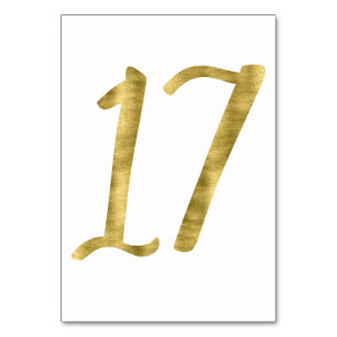 Tischnummern mit Goldfoileffekt Nummer 17